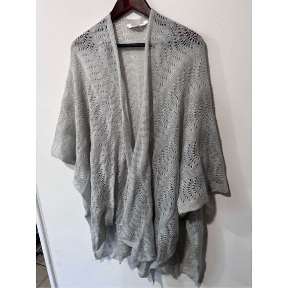 LC by Lauren Conrad Waterfall Open Knit Light Weight Gray Cardigan One Size - Picture 7 of 10